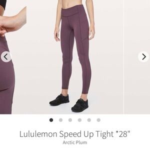 Lululemon Speed Up Tight *28” length 6 Arctic Plum Leggings